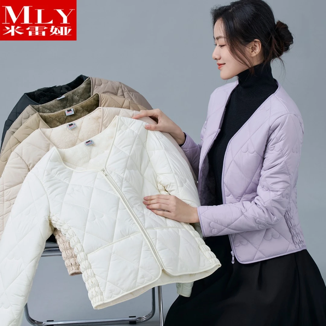 冬季棉服女款爆款2025新款加绒加厚保暖内胆大码V领时尚棉衣外套