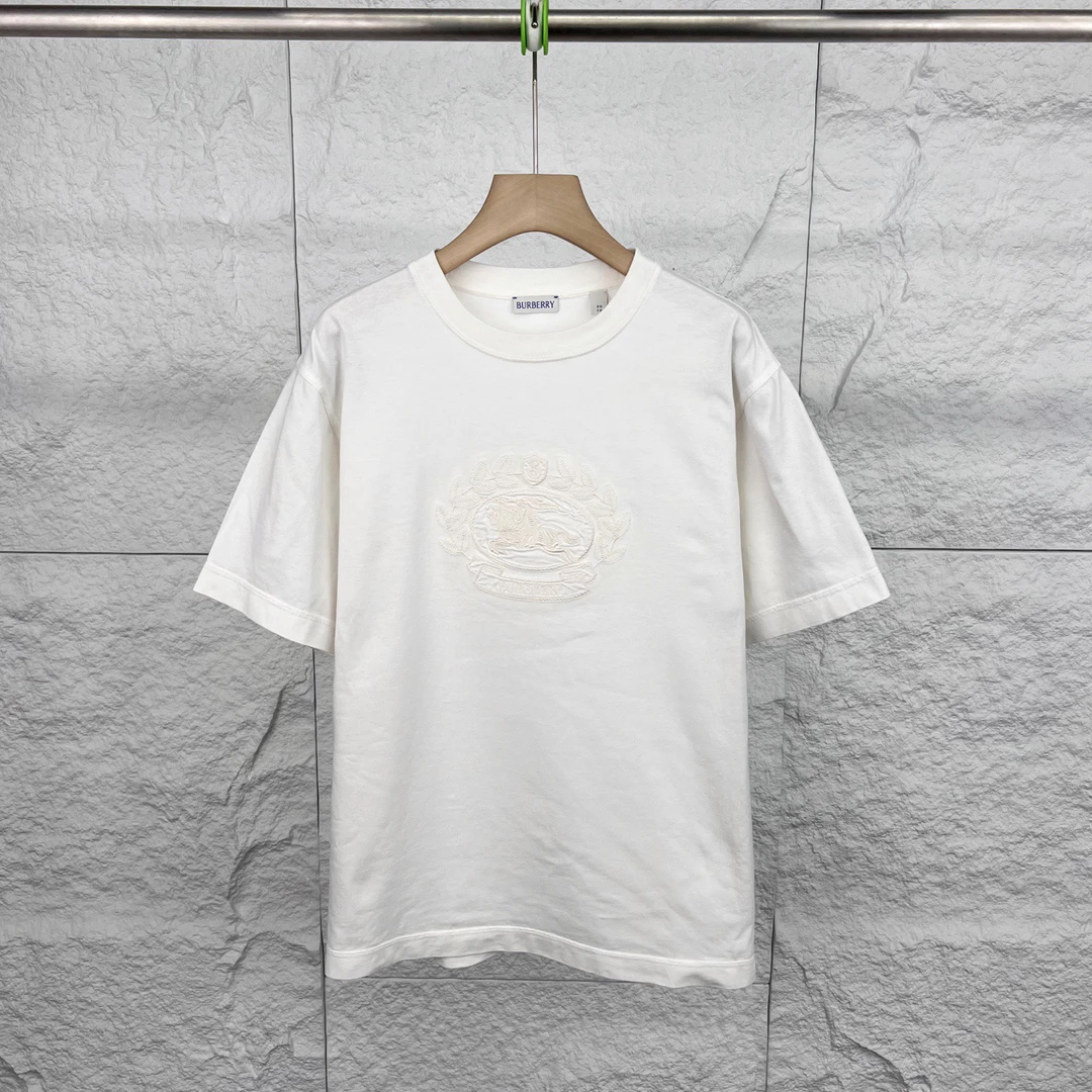 99新 BURBERRY/博柏利 XS码/白色马术徽标刺绣短袖T恤/15710426