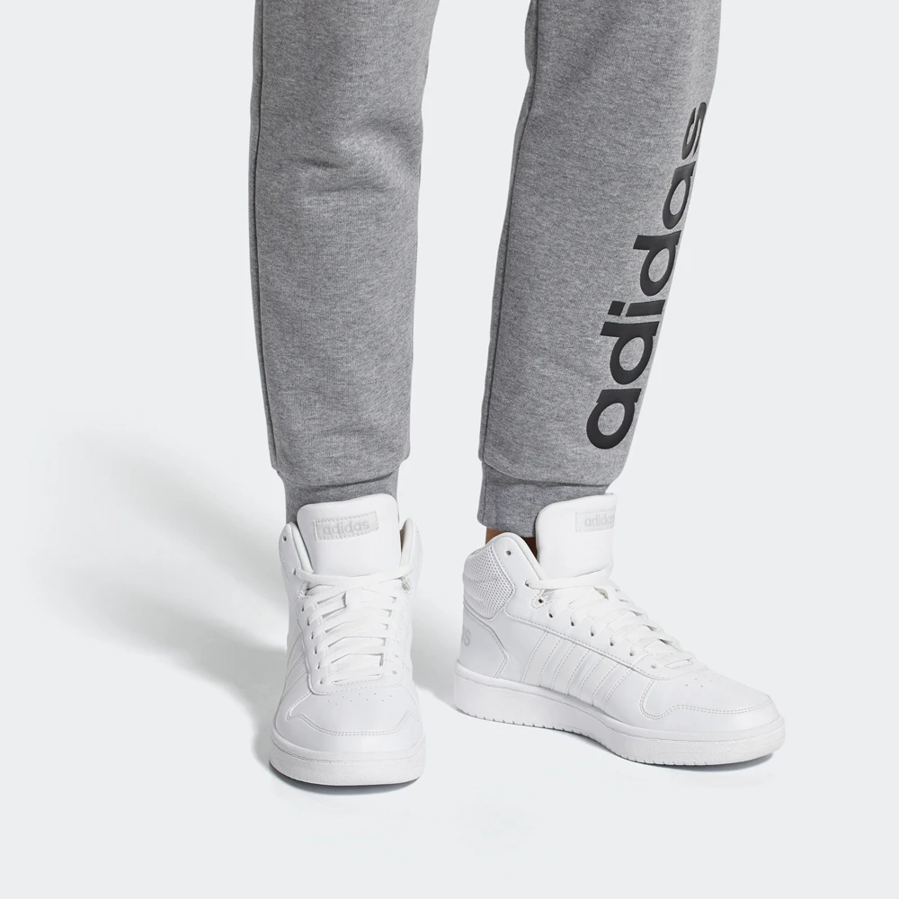 （直播断码专属）阿迪达斯HOOPS女高帮时尚保暖运动休闲板鞋 B42099