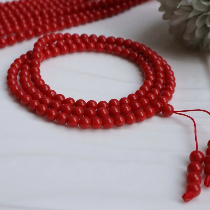 【天然】红珊瑚手串 圆珠3mm+手链 三圈叠戴时尚手链 手饰（多样性发