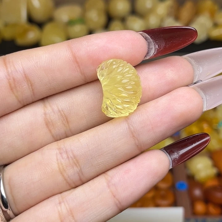 蜜蜡未镶嵌珠宝奇石金珀飘花橘子瓣配饰