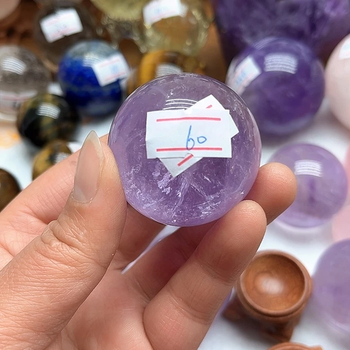 水晶108克紫水晶球未镶嵌用****6