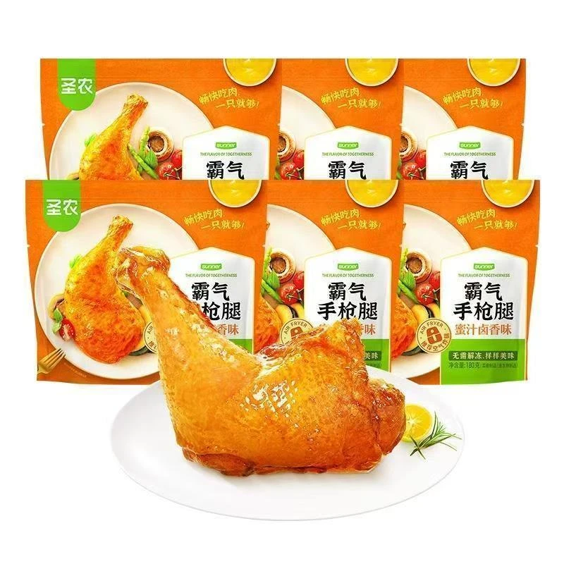 【新日期】圣农蜜汁卤香风味霸气手枪腿全腿180g*6袋空气炸锅炸鸡腿
