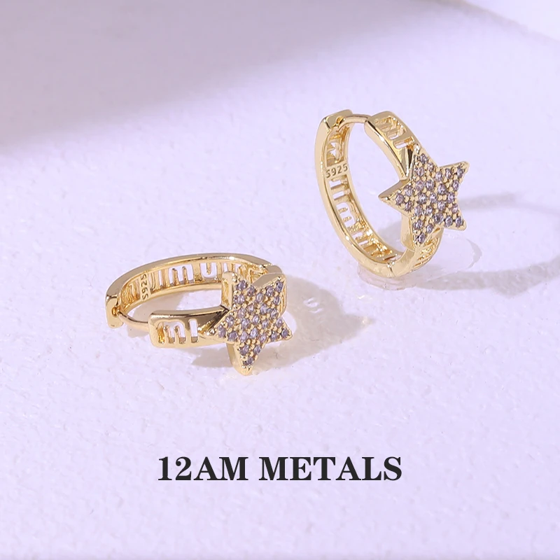 铜合金合成锆石耳饰 气质轻奢时尚百搭小众简约个性耳环QC2635