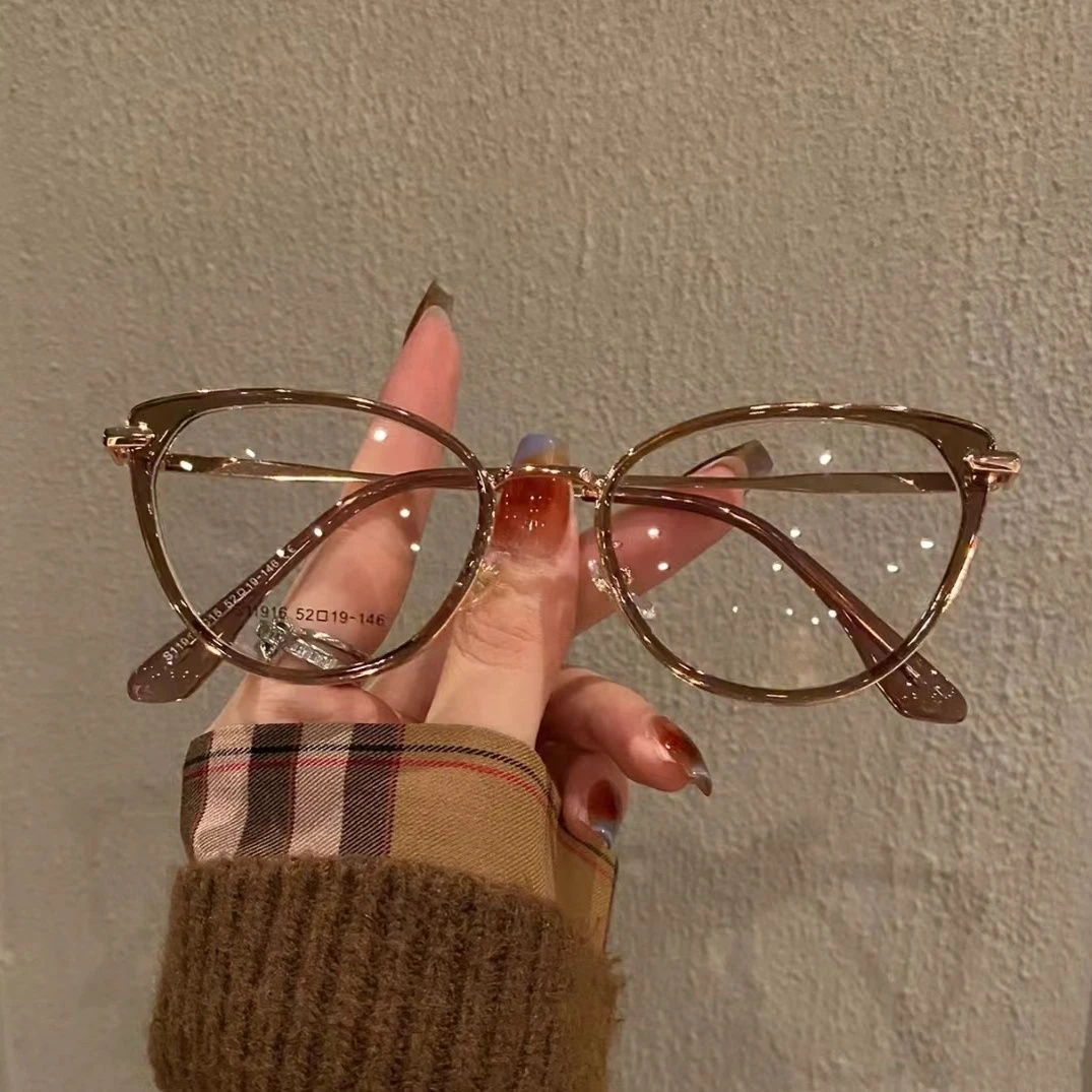 设计感拍照上镜显白眼镜框可配近视有度数防蓝光护目女平光素颜镜