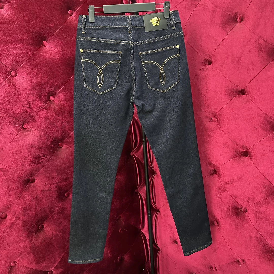 【604】牛仔裤男士款修身小直筒长裤轻奢潮牌春夏高端级感休闲高弹