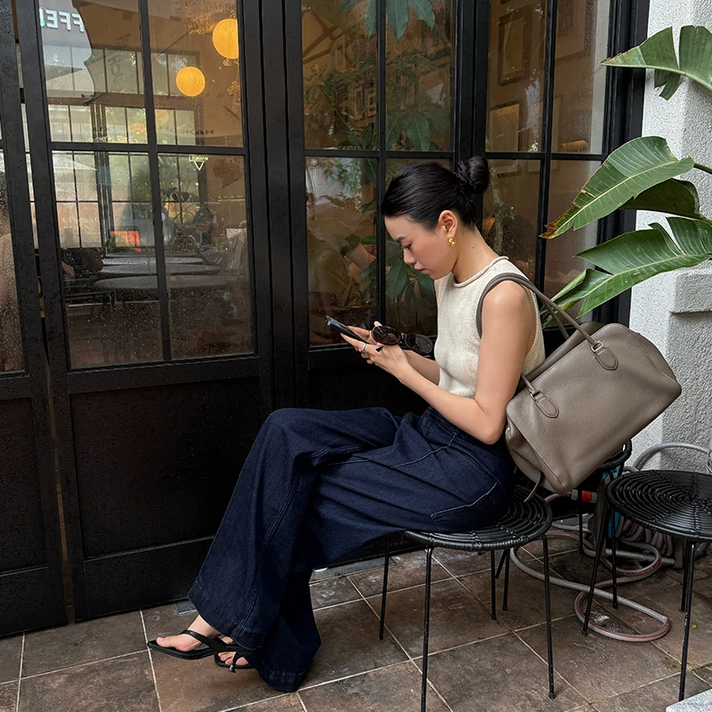 Seyora【复古时刻】慵懒松弛感设计感直筒复古宽松裤 H33972SY52