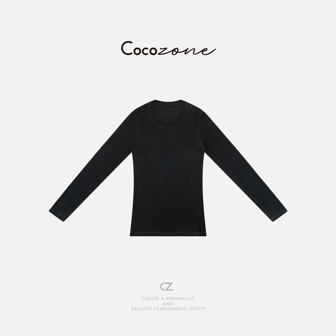 COCO ZONE 刘一一【莱赛尔绵羊毛混纺】简约显瘦女打底衫CD1A0138