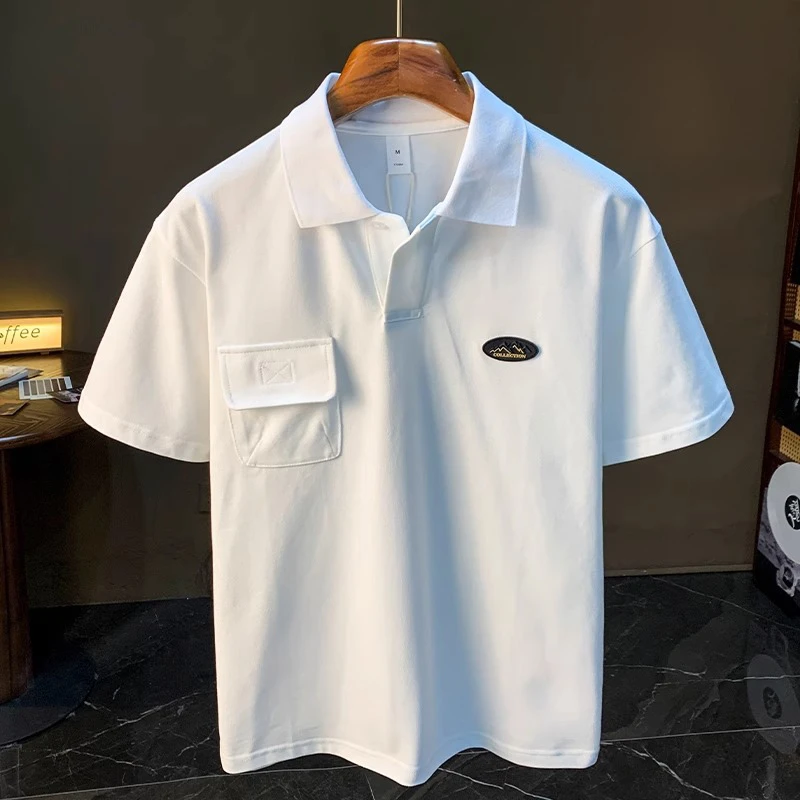 Cebrodz男士polo衫纯棉夏季白色高端潮牌短袖男上衣休闲翻领t恤男