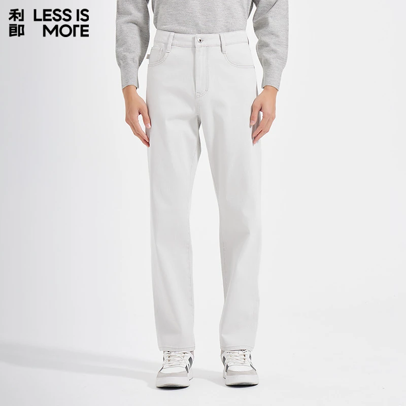 利郎[商场同款]25秋季新款休闲牛仔裤简约弹力百搭直筒宽松长裤男