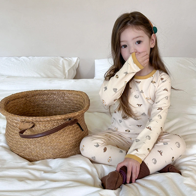 【全棉无骨】儿童秋衣秋裤男女童280g家居服无骨睡衣家居服24Y045