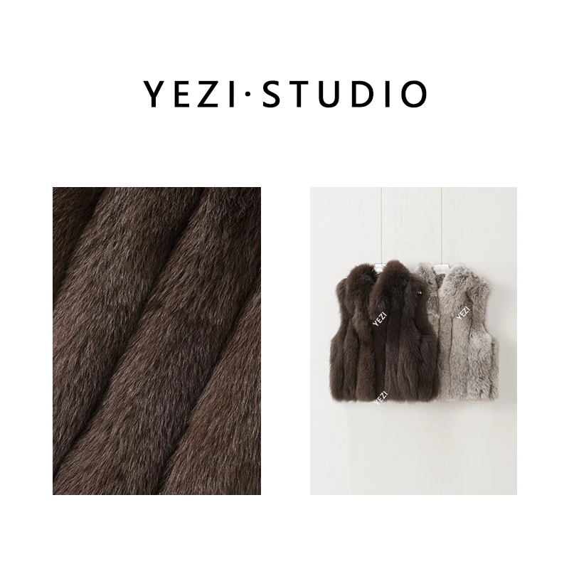 【雅丹风穿搭】芬兰皇冠级高奢整张无染色狐狸毛马甲25412001