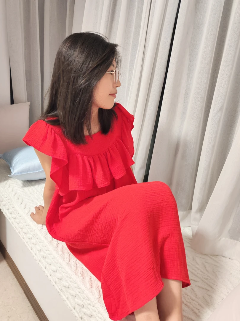 原创女装家居服套装 2025夏季新款 纯棉双层纱舒适