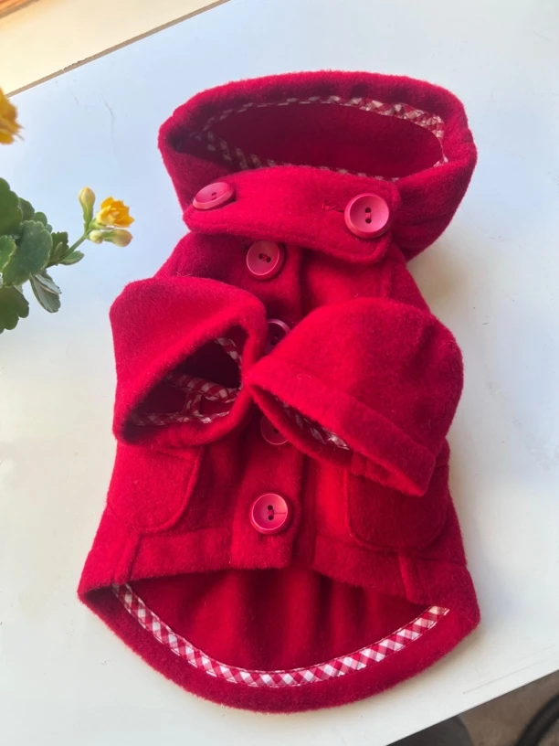 可定制数量少宠物猫狗新年大衣红色外套