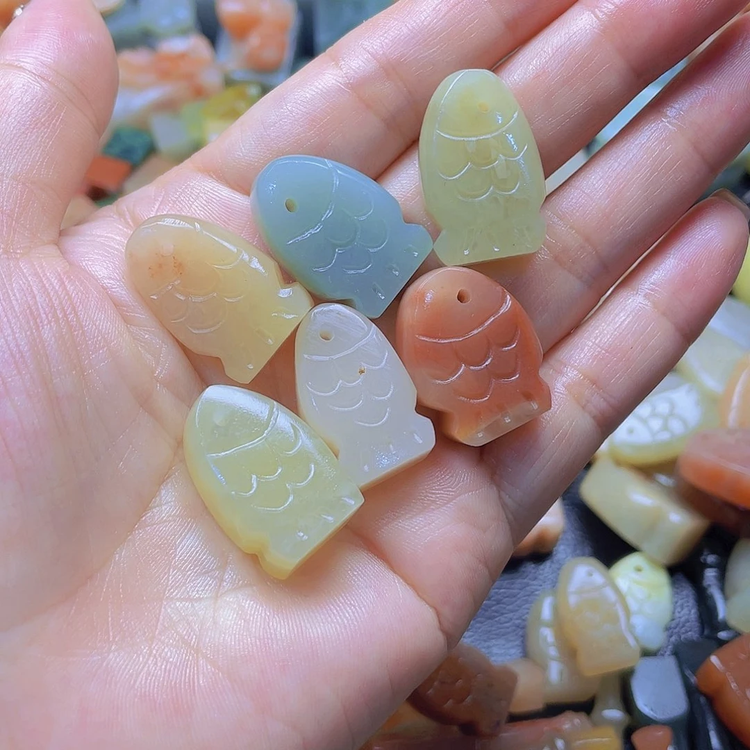 青田石印石素**默年年有余