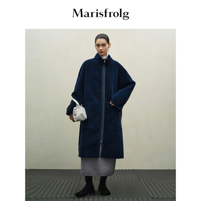 Marisfrolg玛丝菲尔25冬季新款气质双面穿毛呢皮衣外套ACFZ4904P