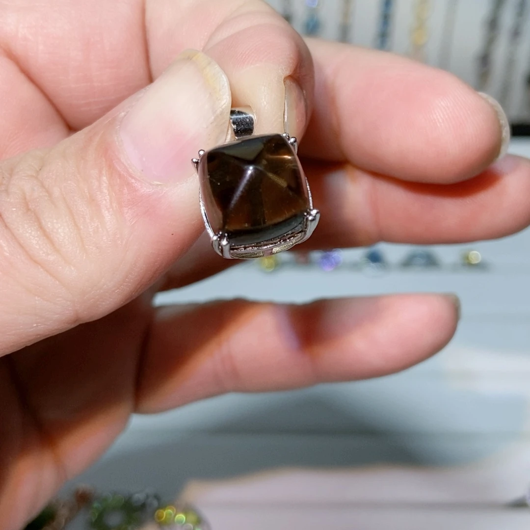 绿水晶戒指银S925镶嵌