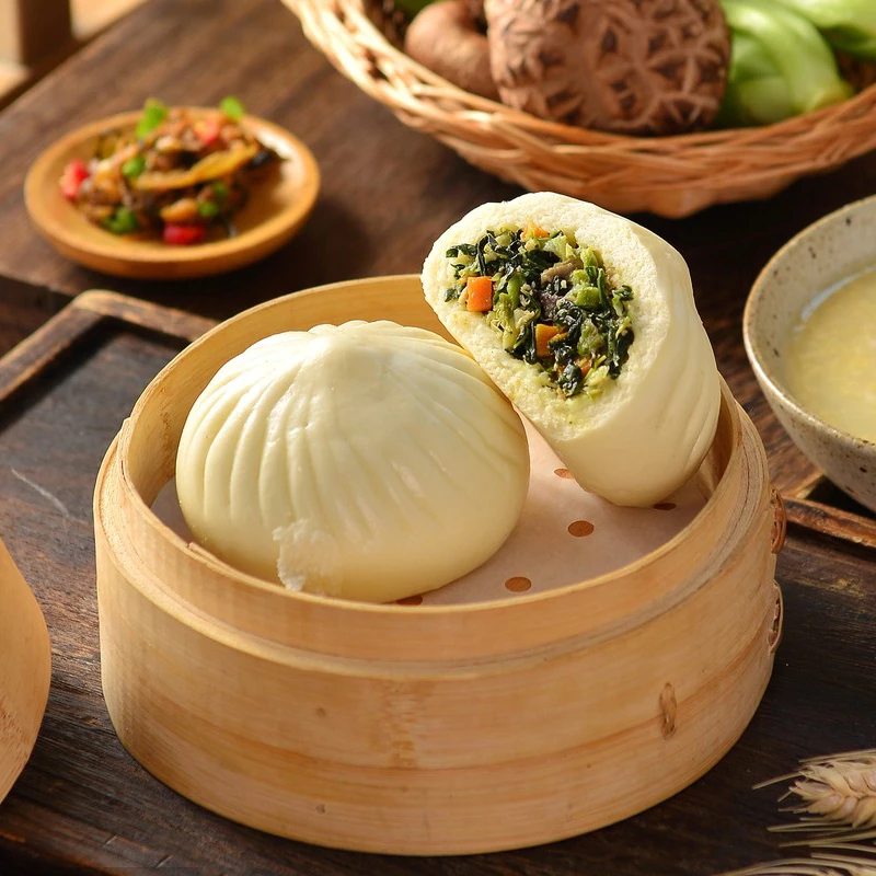 【香菇青菜包/9只装】广州酒楼香菇青菜包早餐早点茶楼正宗早茶包子