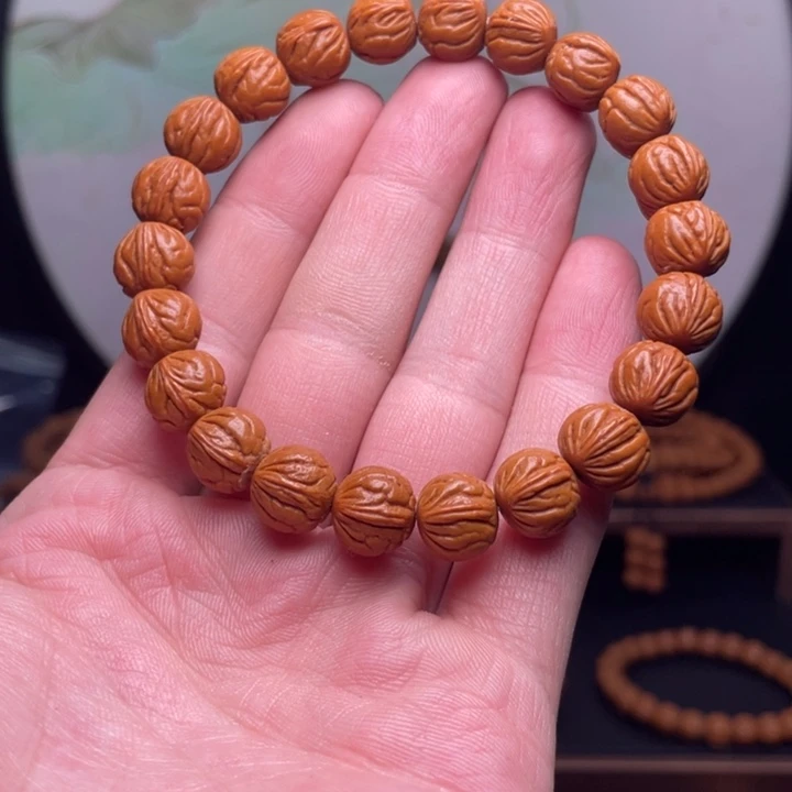 好***安桃核手串11玉龙脊手串