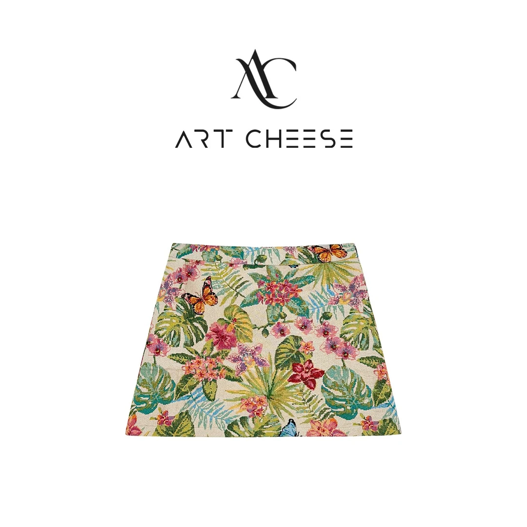 【芝士Cheese】鲁本的花园 时尚百搭老钱风法式碎花夏季小众半身裙