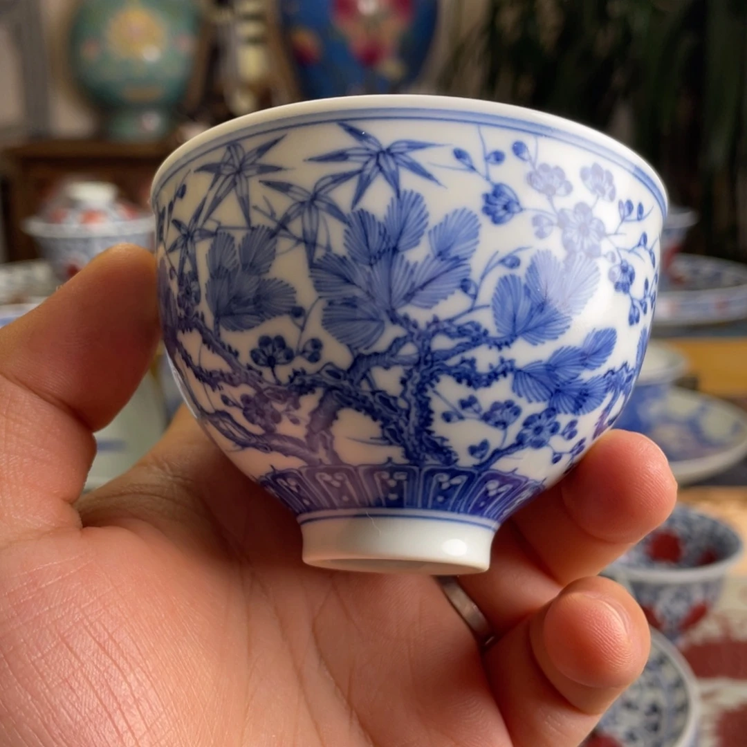 青花松竹梅杯子系列