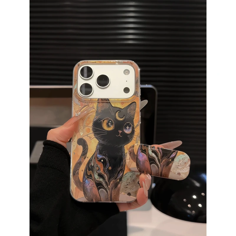 金光猫咪适用苹果17pro手机壳16pm漩涡IMD华为p80荣耀小米15红米k