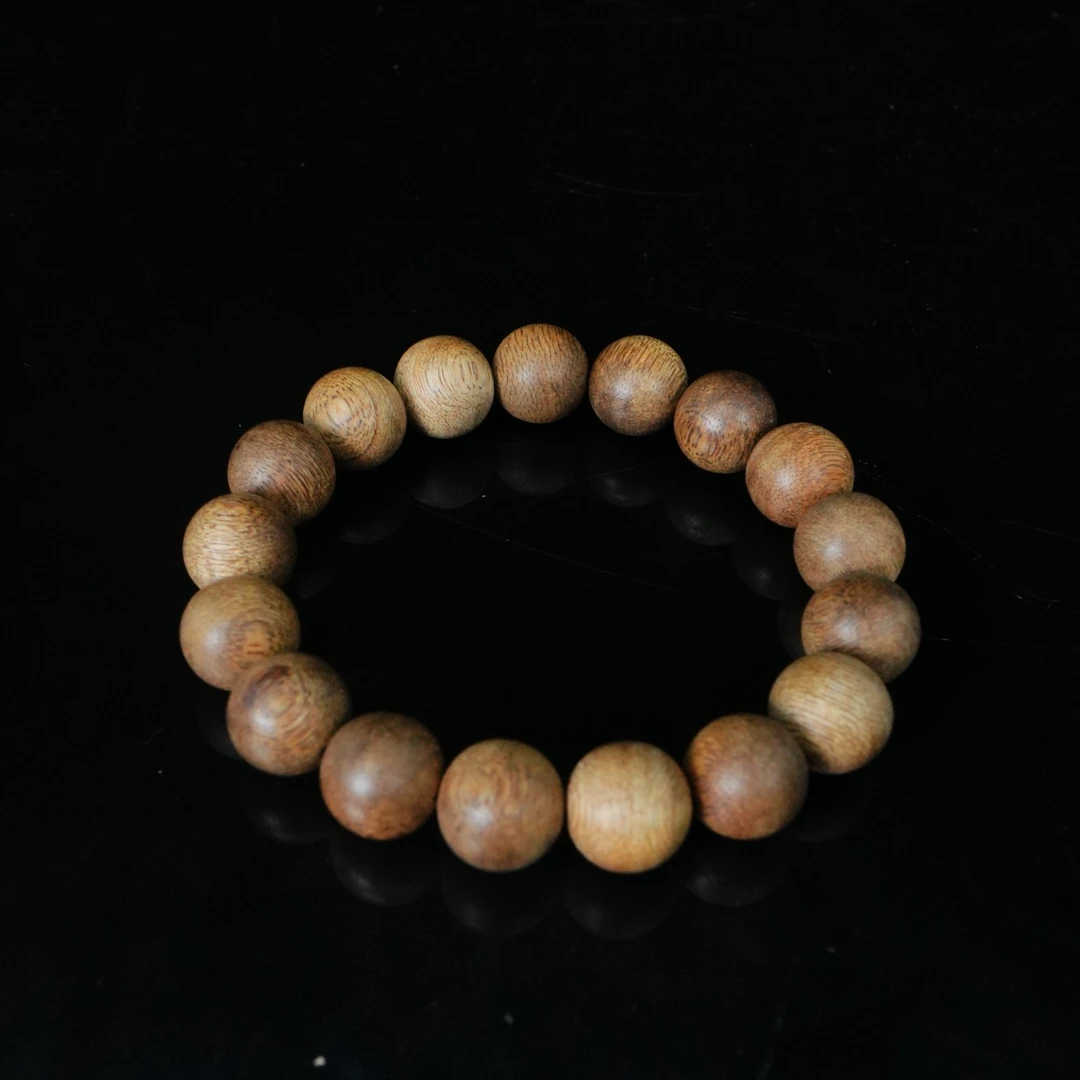 A7648 缅甸沉香黄金蜜结软丝金星手串 1.34cm 16.23g