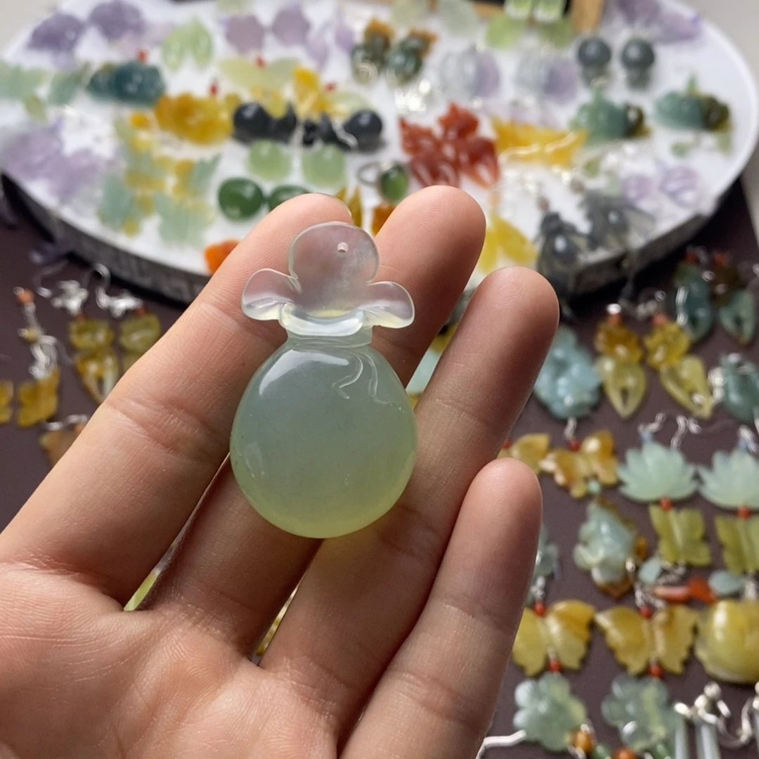 蛇纹石玉合金耳饰/颈饰