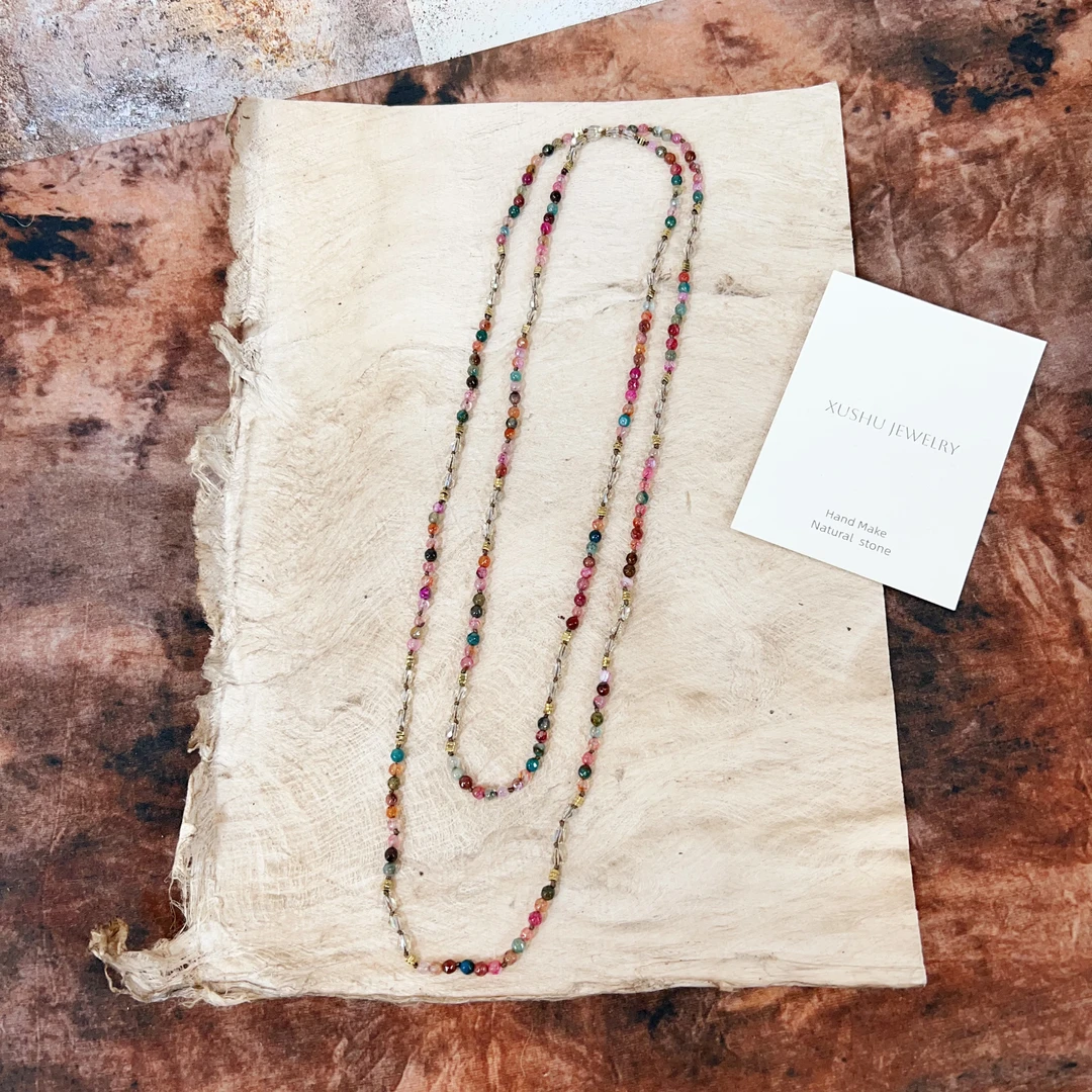 XUSHU叙述新品原创《浮光掠影》系列法式精致毛衣项链毛衣链链