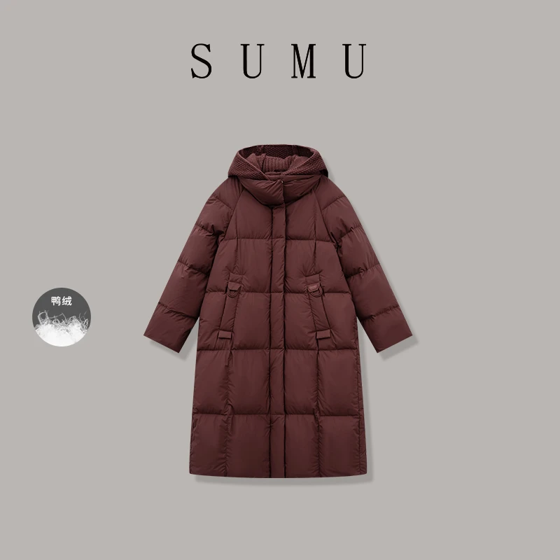 宿慕SUMU 女款连帽羽绒服12-30 冬季2024新款时尚羽绒服G3401D