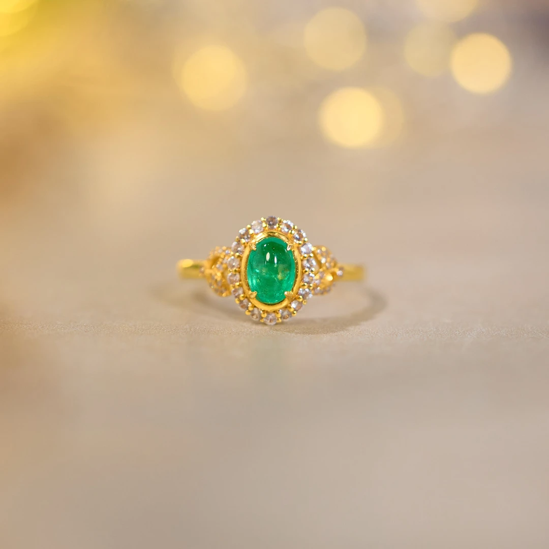 【歪歪】祖母绿戒指*18K金镶嵌（多样性发一）XB-Q1211