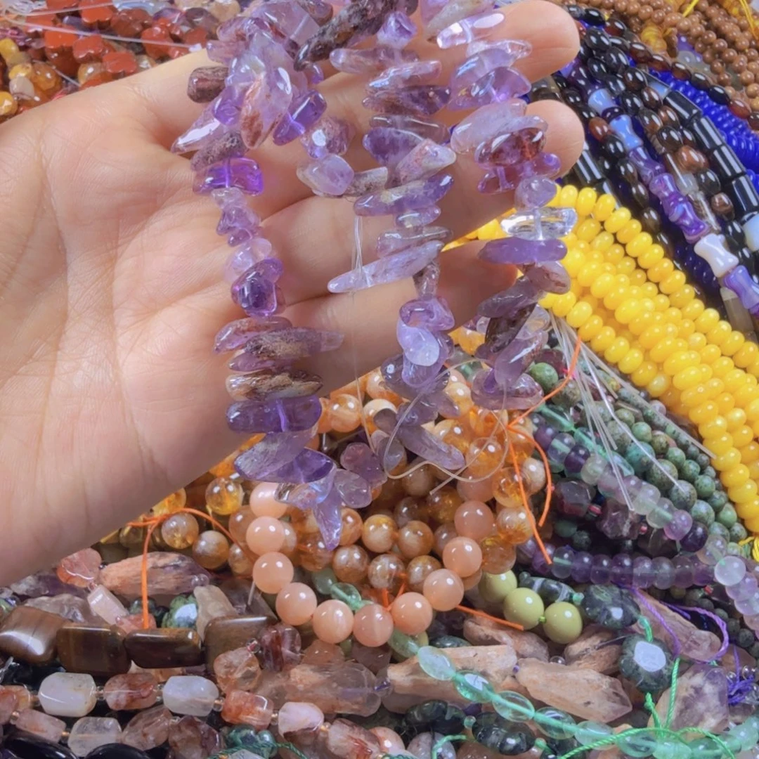 查罗石合金珠宝半成品卡6*15紫幽灵一条