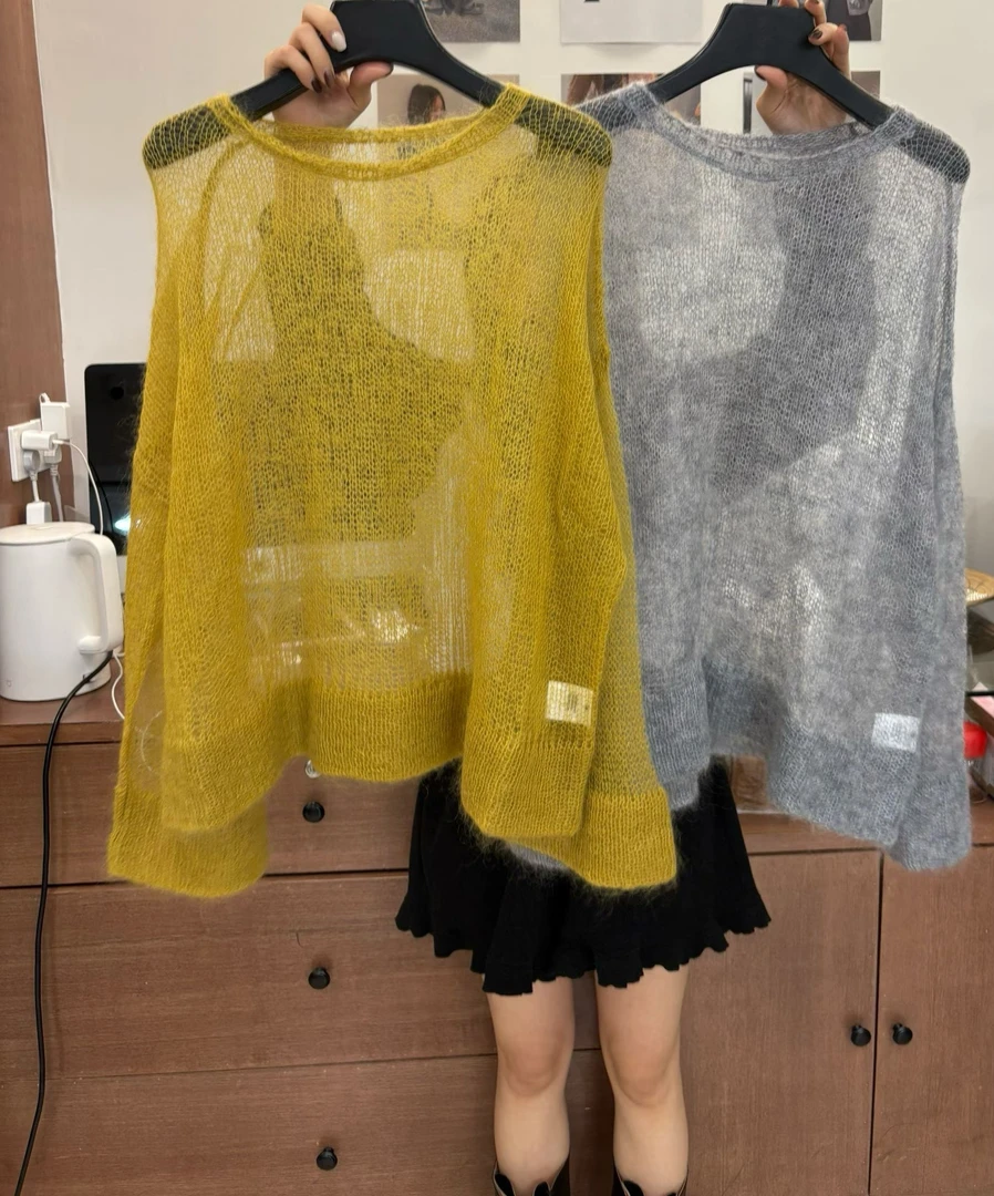 秋冬新款 简约宽松型毛线针织衫长袖