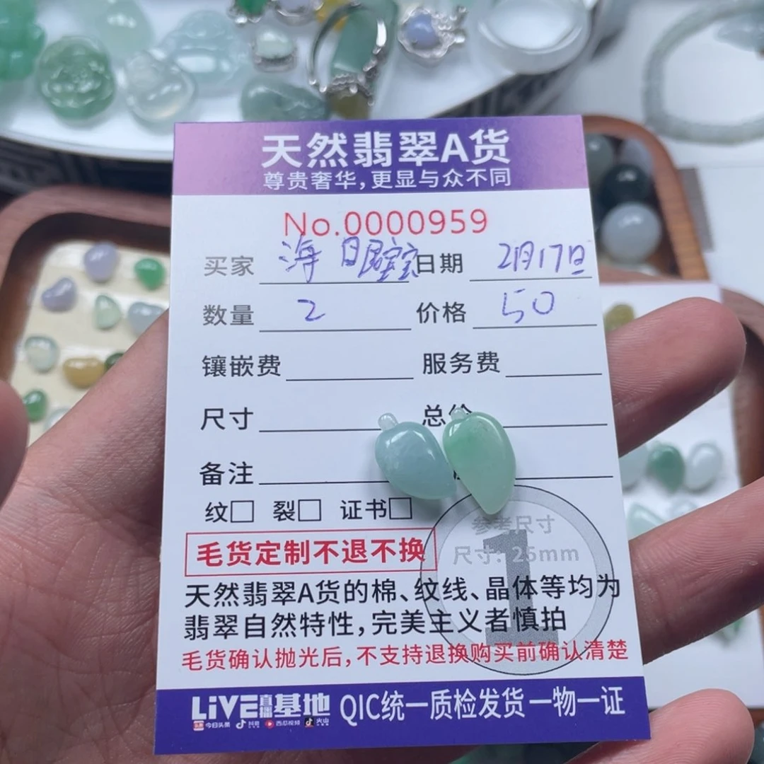 翡翠颈饰未镶嵌海**宝天然翡翠