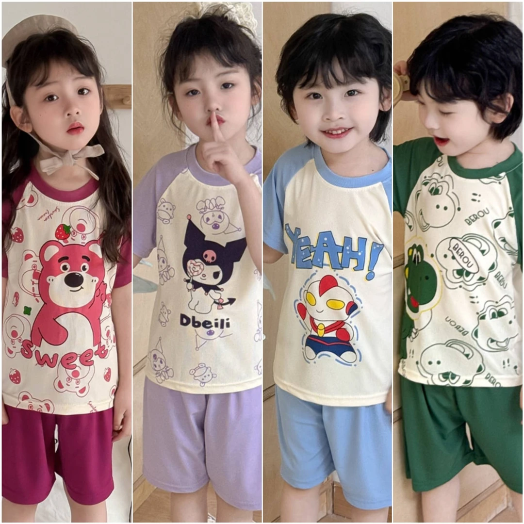 【1.2万人收藏】2025儿童夏季透气短袖短裤套装男童家居服女童家