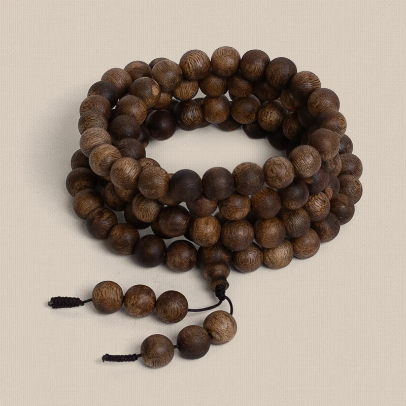 沉香【潼洲阁】红骨凹身-10mm（44）圆珠多圈手串多样性发一