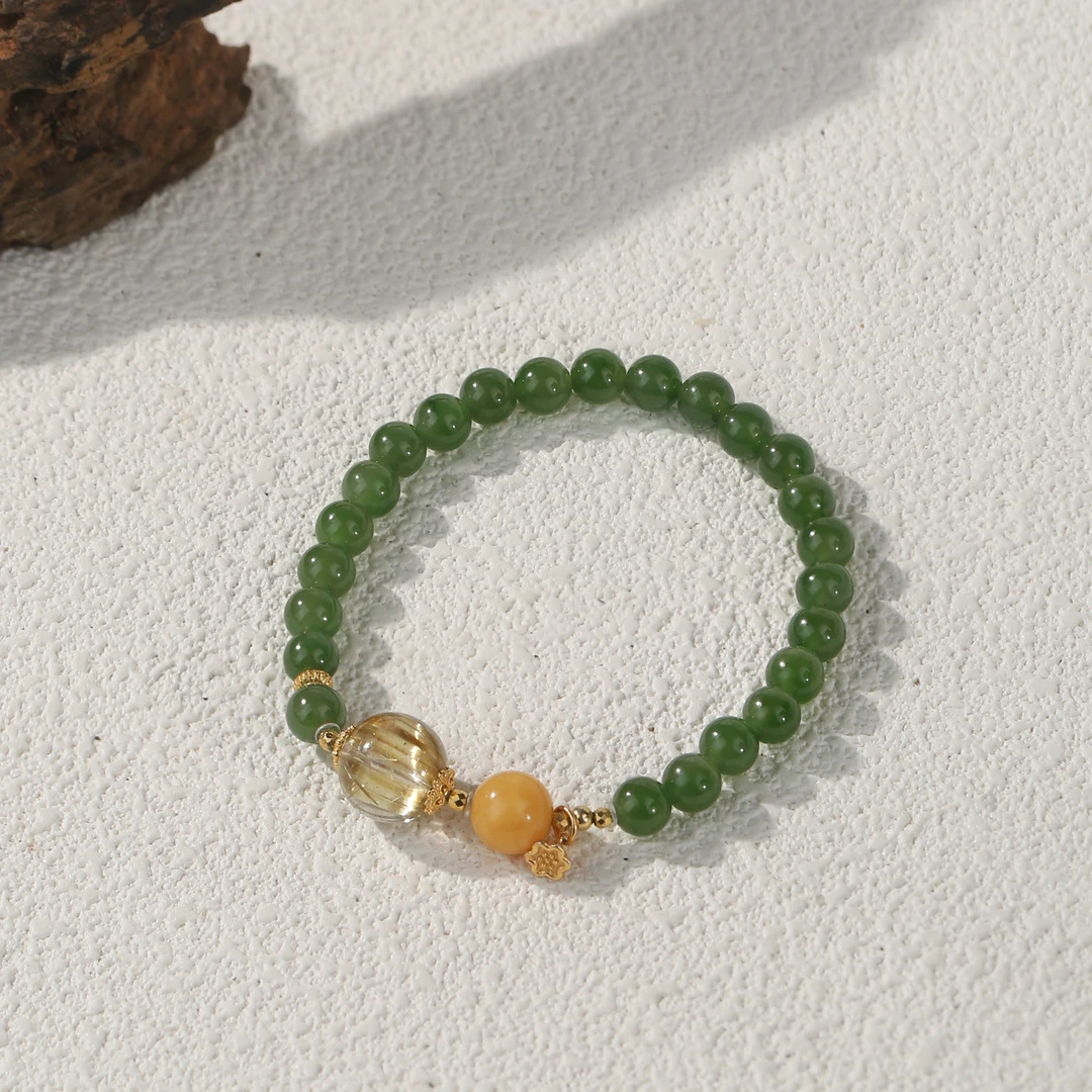 【安然】碧玉手串（天然珠宝多样性发其一）