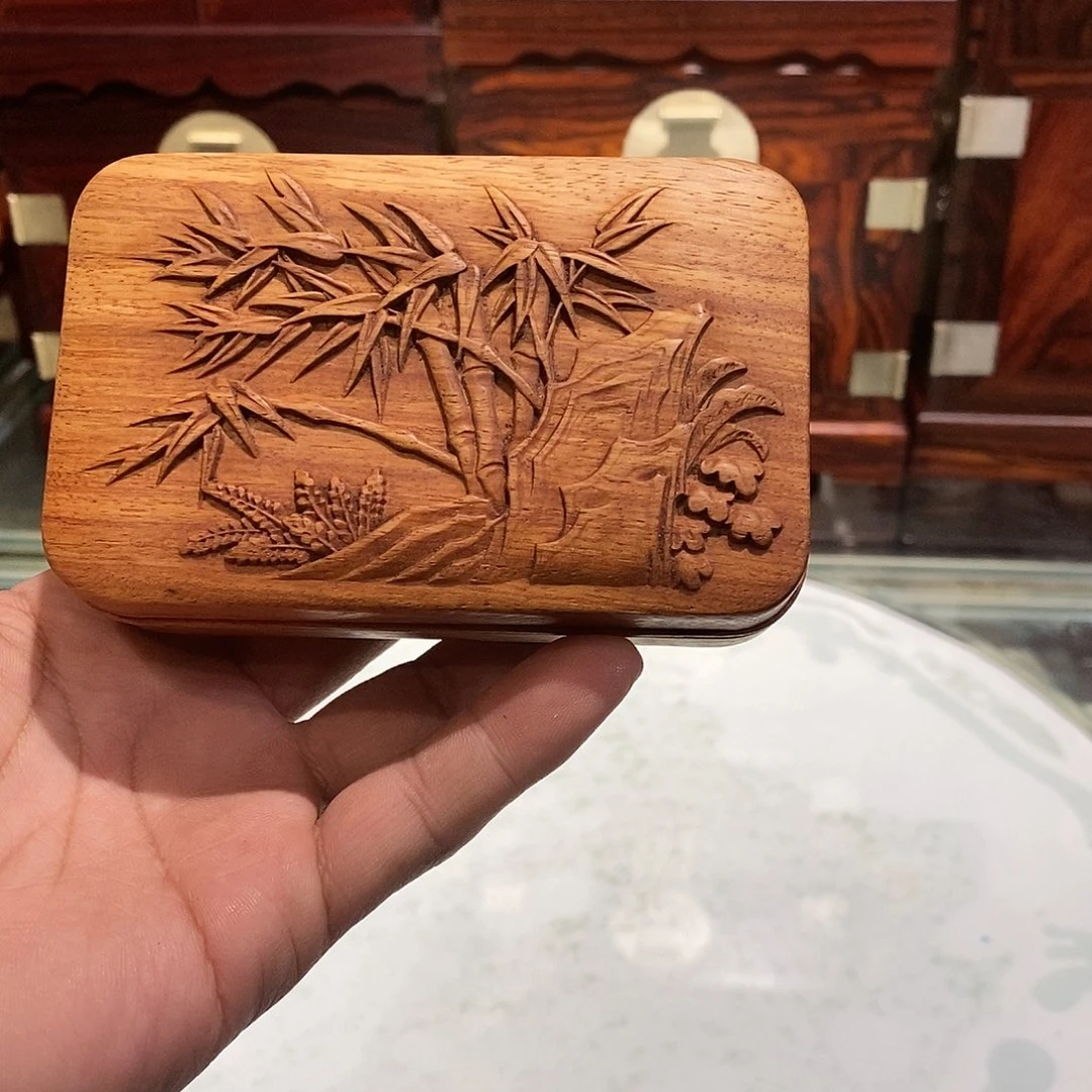 大果紫檀（缅甸花梨）整料掏空盒