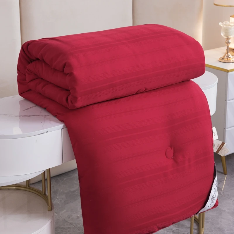 新款贡缎提花被春秋被空调被夏被大红婚庆结婚用床品被子被褥春被