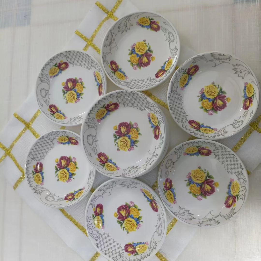 【新疆包邮】atirgulluk lagman tahsa12个白底玫瑰拉面盘网红家用