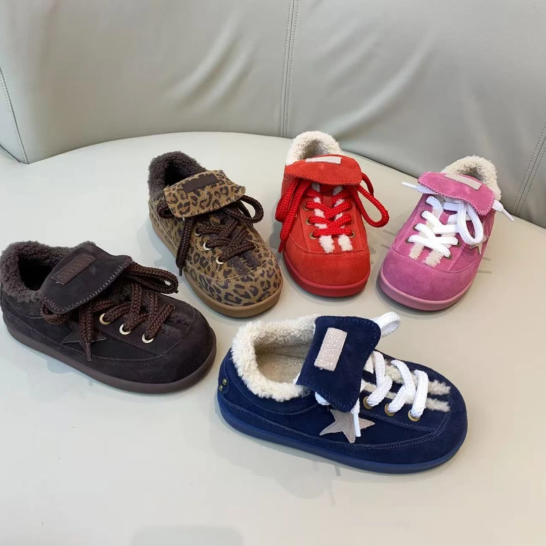 禾朵918-7韩版厚底4公分休闲英伦风网红牛反绒时装保暖大棉乐福鞋