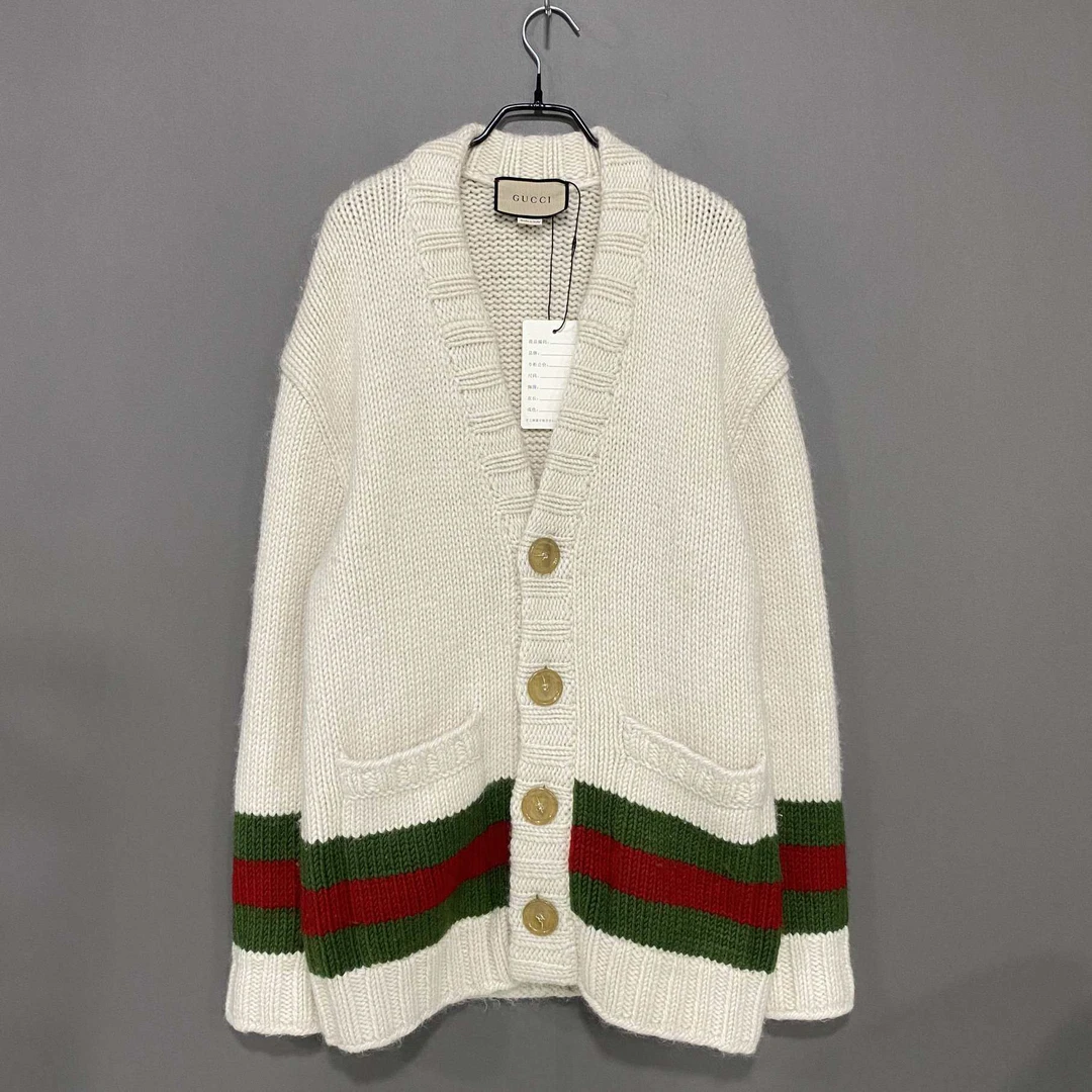 99新 GUCCI/古驰 新款条纹针织开衫/XS码/61960