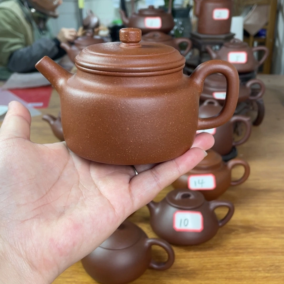 【闪购商品】茶壶紫砂袁****聘半手工红降坡德钟壶～容量：220