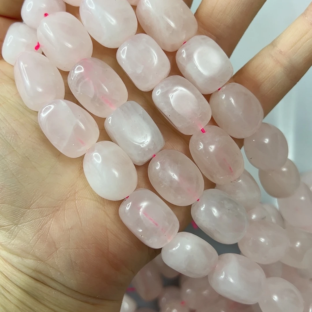 玛瑙/玉髓未镶嵌珠宝半成品，卡12x17粉水块一条