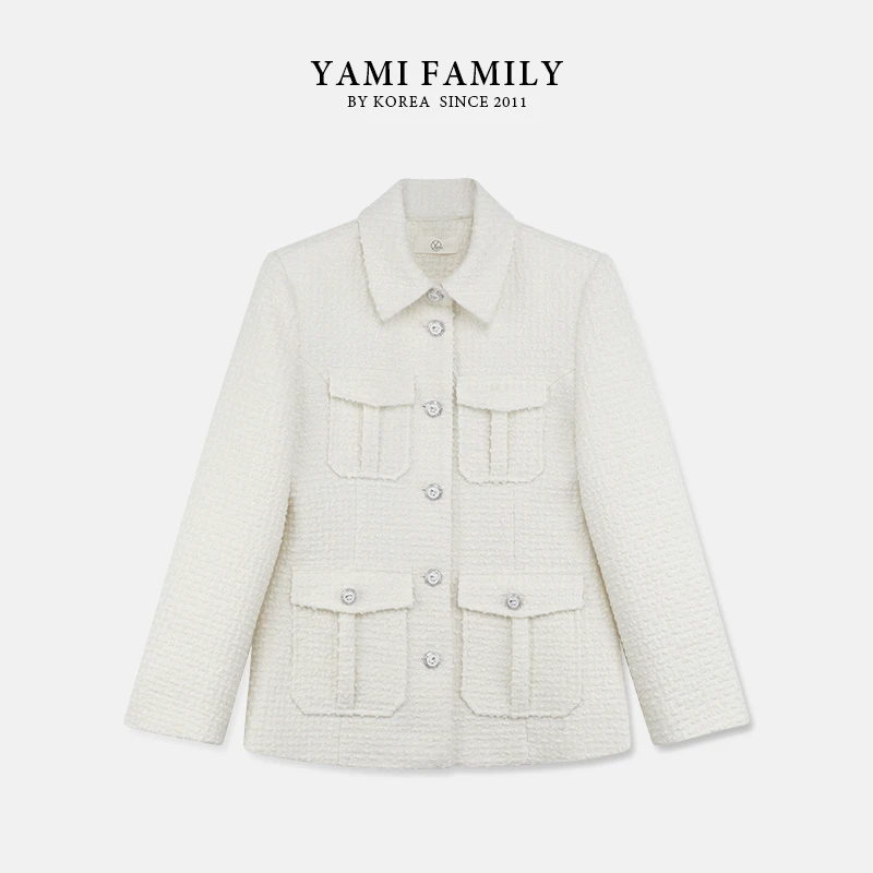 【山茶花】YM WT 2325 小香风气质时尚休闲百搭翻领短外套设计师