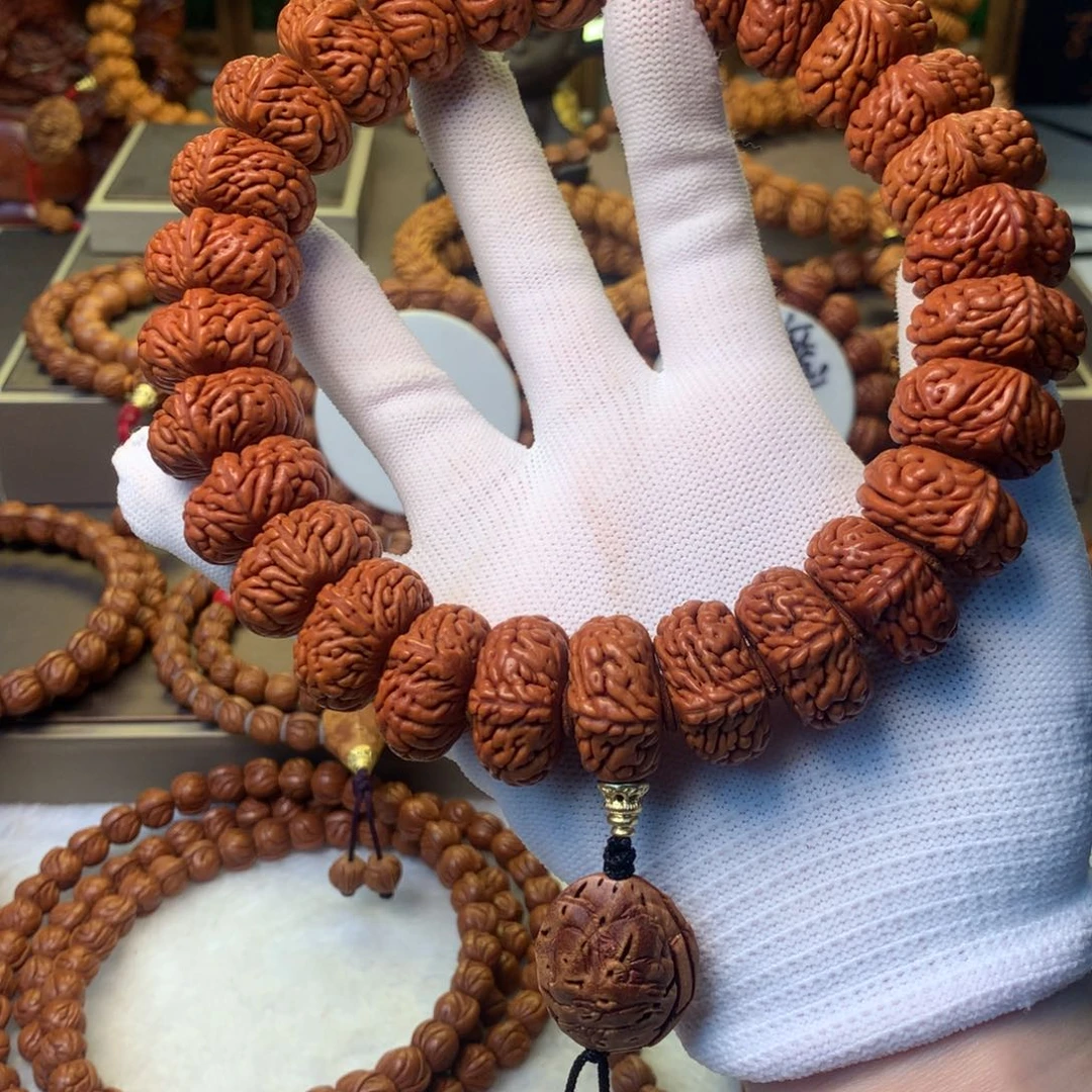 桃核手串小*猪秦岭龙纹