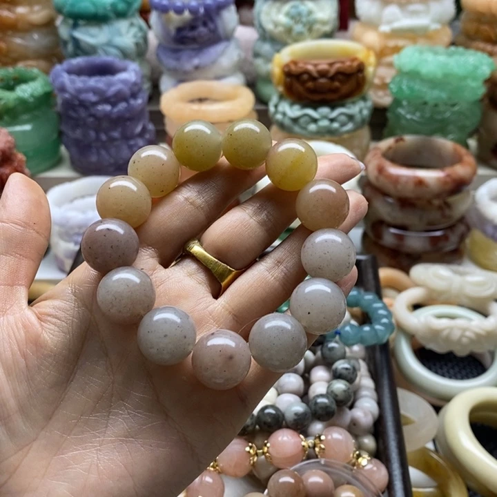 夢***影石英岩玉未镶嵌手镯