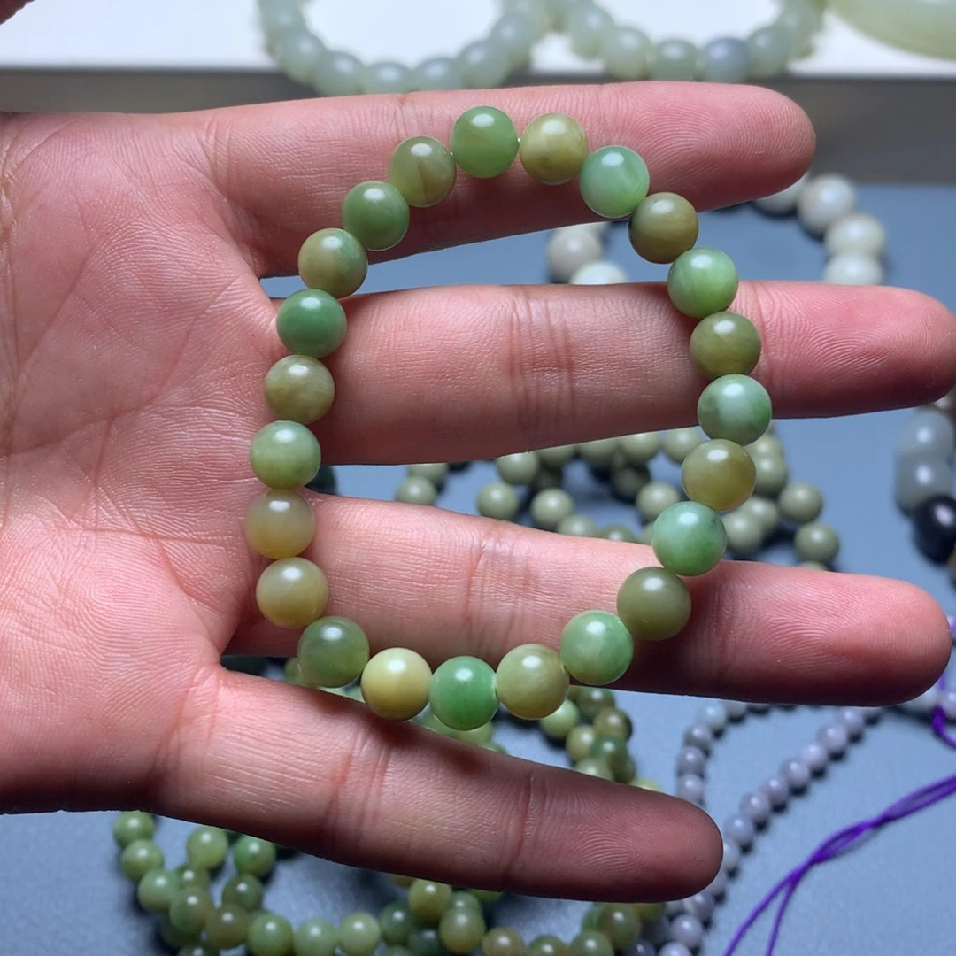 手链未镶嵌和田玉新疆黑羊洞碧玉