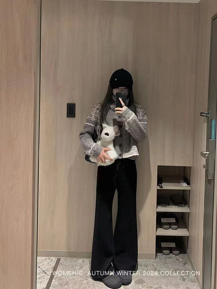 爆款加绒加厚喇叭马蹄裤