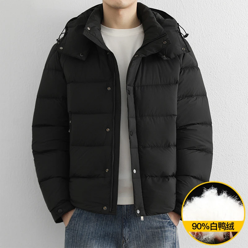 高端时尚潮牌时尚连帽羽绒服男士冬季新款加厚保暖防寒休闲外套男